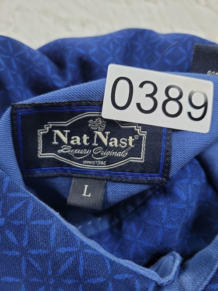 [389] Nat Nast Blue Collared Shirt - Picture 6 of 8